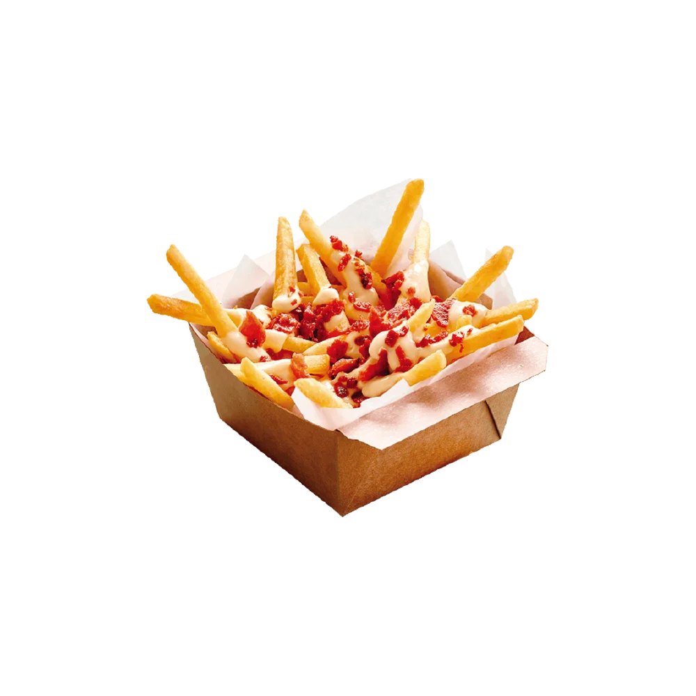 Barquette de frites au cheddar et bacon